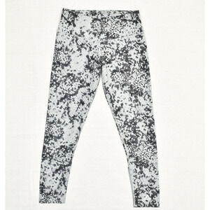Adidas Women Skinny Legging Polka Dot Polyester Gray Size M Climalite Techfit